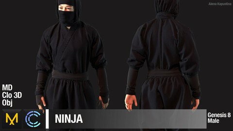 Ninja / Marvelous Designer / Clo 3D project + obj