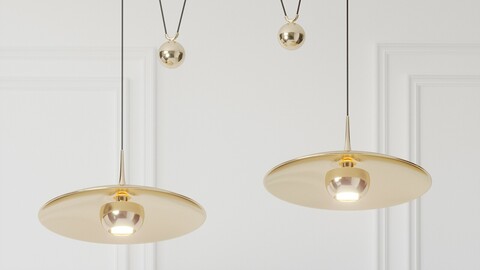 Florian Schulz Double Onos 55 Pendant Lamp with Side Counter Weights