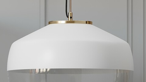 COX & COX Oversized Frosted Glass & Brass Pendant