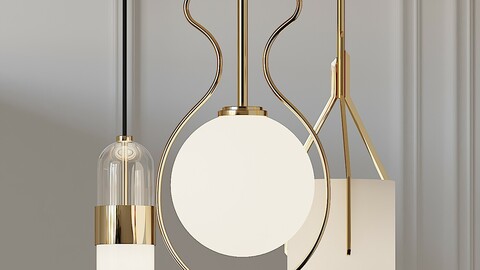 Quantum Wide Gold, Mitzi Emilia and Mitzi Abigail Pendant Lights