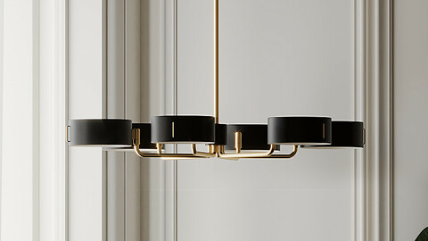 Robert Abbey Simon Modern Brass Chandelier