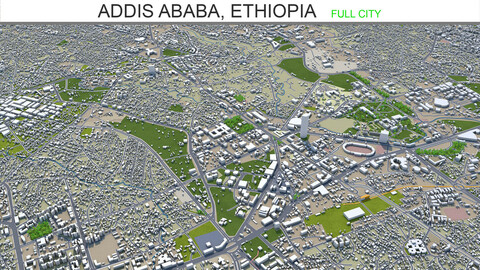 Addis Ababa city Ethiopia 3d model 60km