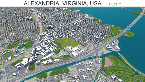 Alexandria city Virginia USA 3d model 20km