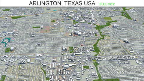 Arlington city Texas USA 3d model 40km