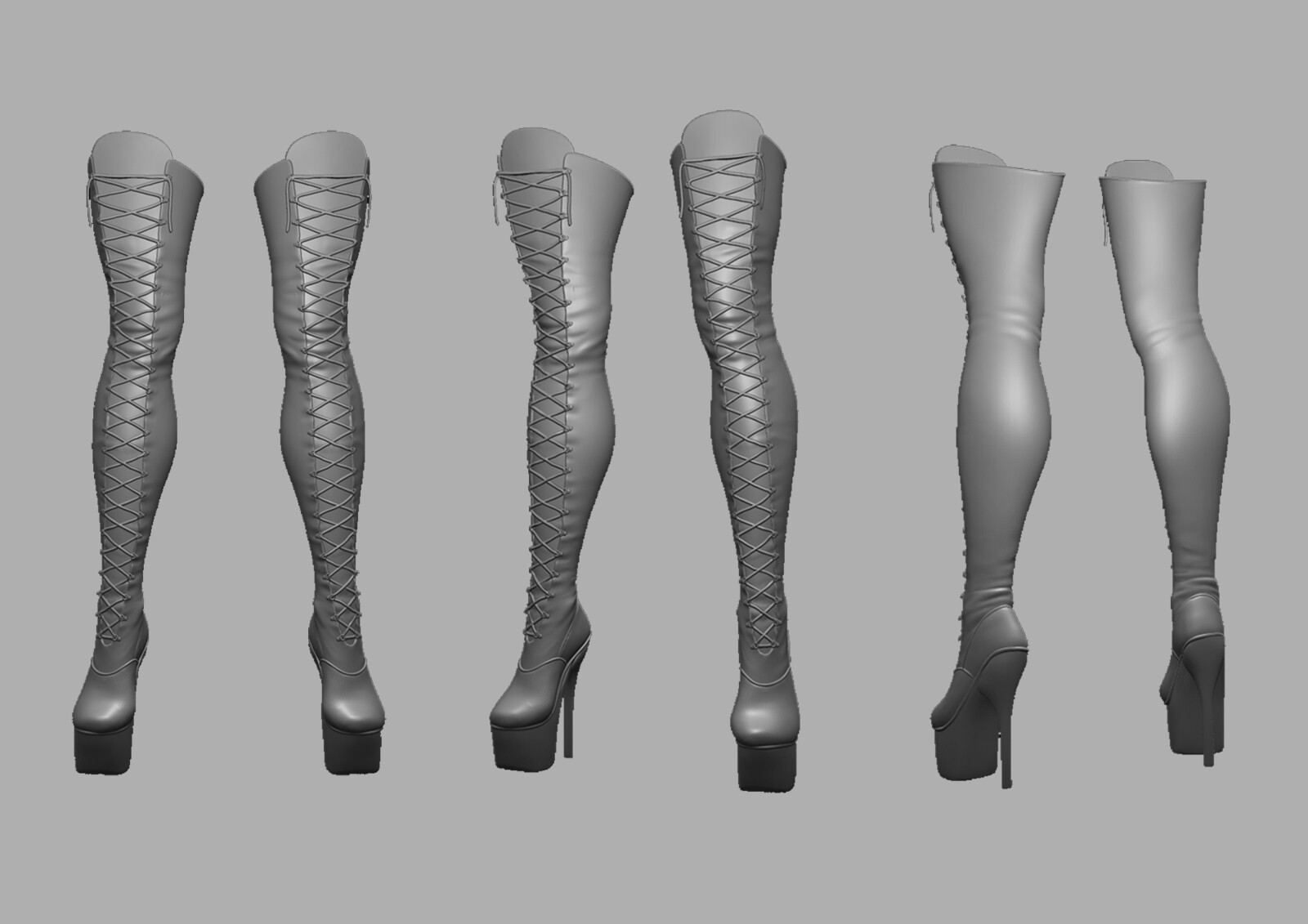 ArtStation - High heel boots with high poly - Futuristic Clothing ...