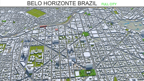 Belo Horizonte city Brazil 3d model 40km