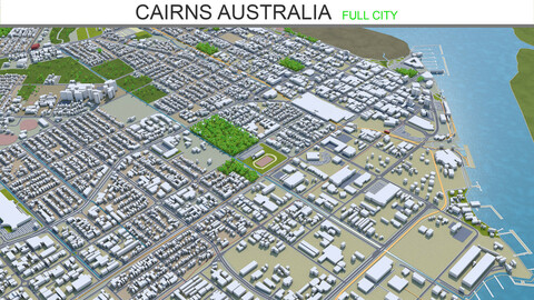 Cairns city Australia 3d model 50km