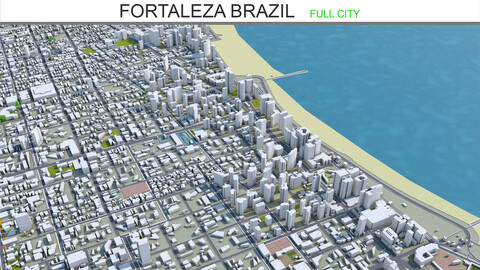 Fortaleza city Brazil 3d model 30km
