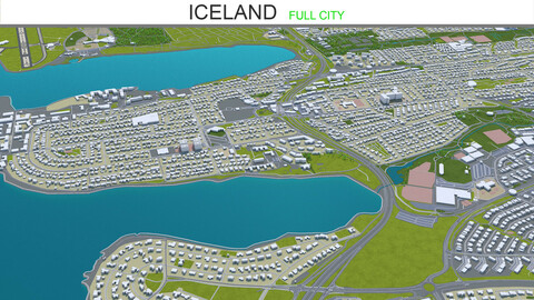 Iceland city 3d model 1400km