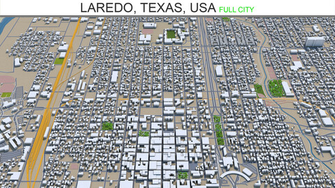 Laredo city Texas USA 3d model 60km
