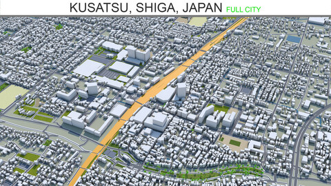 Kusatsu city Shiga  Japan 3d model 20km