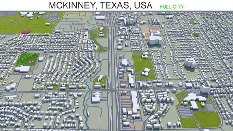 McKinney city Texas USA 3d model 20km