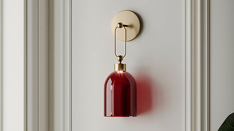 Valentina Retro Wall Sconce Red and Green