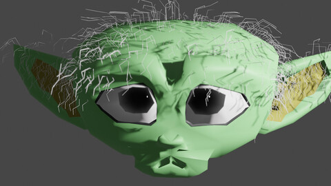 Baby Yoda head with normal eyes