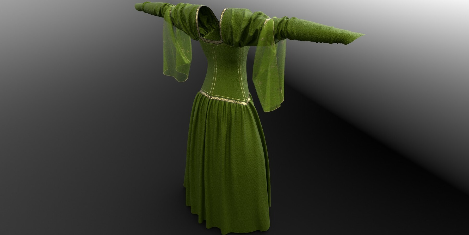 ArtStation - Medieval Emerald Dress