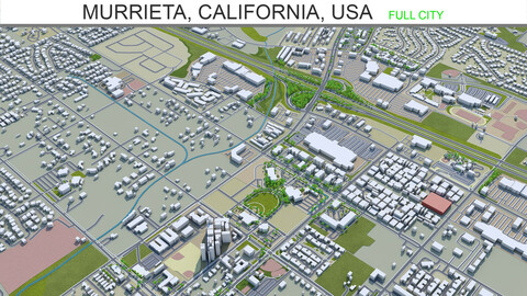 Murrieta city California USA 3d model 20km