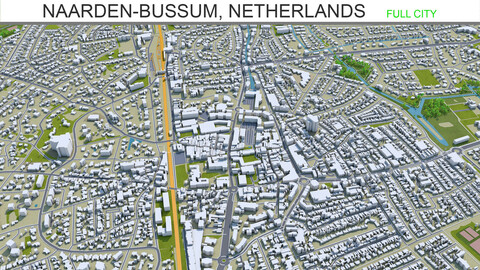 Naarden Bussum city Netherlands 3d model 20km