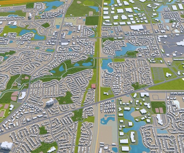 ArtStation - Naperville city Illinois USA 3d model 30km | Resources