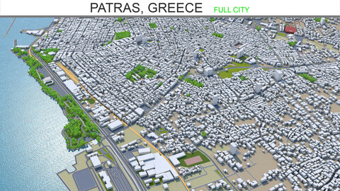 Patras city Greece 3d model 20km