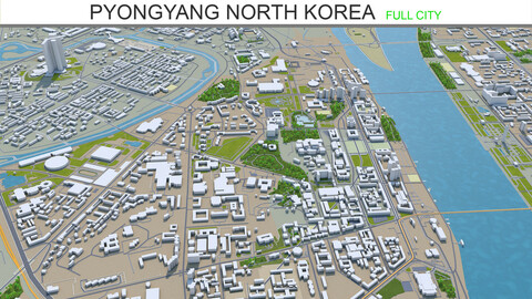 Pyongyang city North Korea 3d model 40km