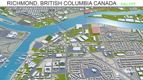Richmond, British city Columbia Canada 3d model 45km