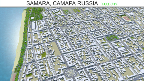 Samara city Самара Russia 3d model 70km