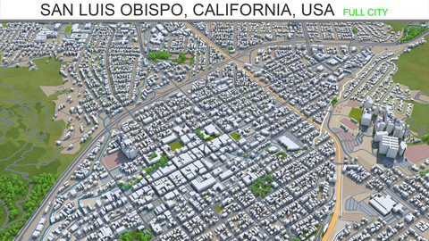San Luis Obispo city California USA 3d model 20km