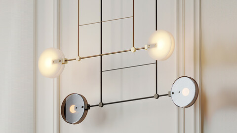 Nebulae 22- Double Horizontal Chandelier
