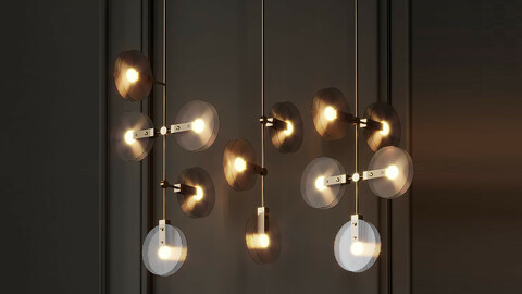 Nebulae Hanging Chandelier 3 Positions