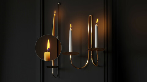 Taper Candleholder Wall Sconce & Candles by Fredericks & Mae