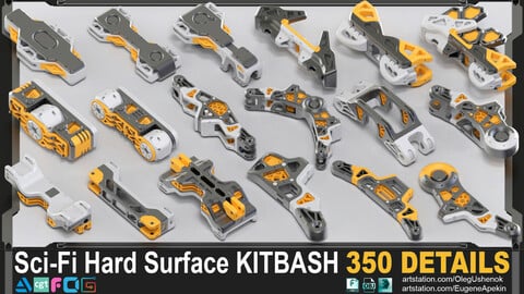 Sci-Fi Hard Surface KITBASH 350 DETAILS