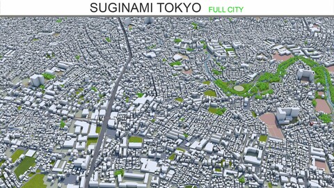 Suginami city Tokyo 3d model  10km