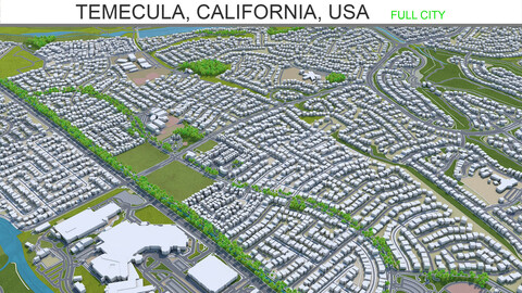 Temecula city California USA 3d model 20km