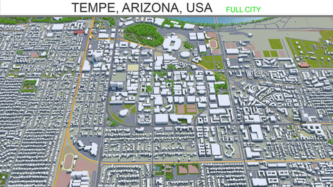 Tempe city Arizona USA 3d model 20km