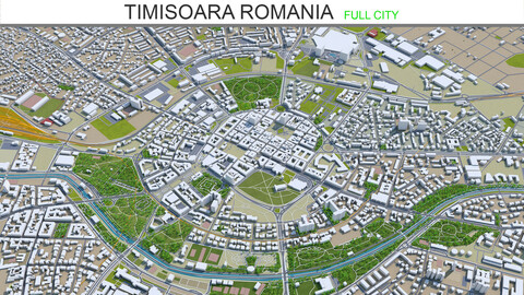 Timisoara city Romania 3d model 30km