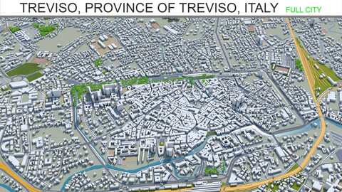 Treviso  Province of Treviso city Italy 3d model 20km
