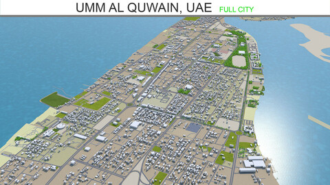 Umm al Quwain city UAE 3d model 20km