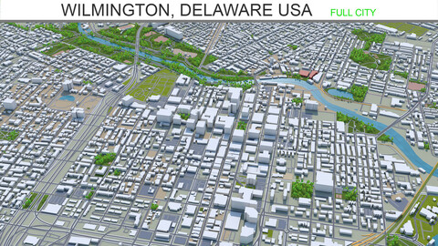 Wilmington city Delaware USA 3d model 15km
