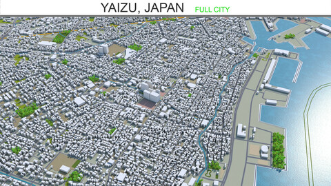 Yaizu city Japan 3d model 25km