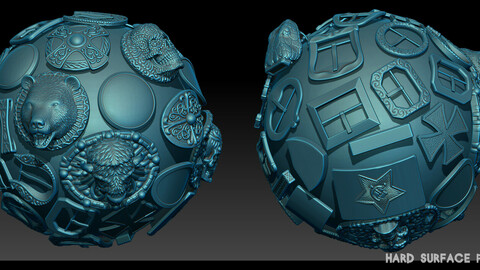 Hard Surface plaques Zbrush
