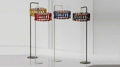 Macaron Floor Lamp L Bleu Et Noir by LAMPADAIRE