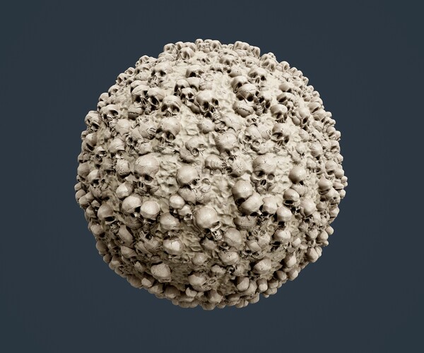 ArtStation - Skulls Bones Horror Seamless PBR Texture 18 | Game Assets