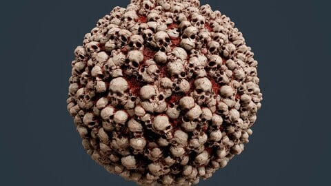 Skulls Bones Horror Seamless PBR Textures 20