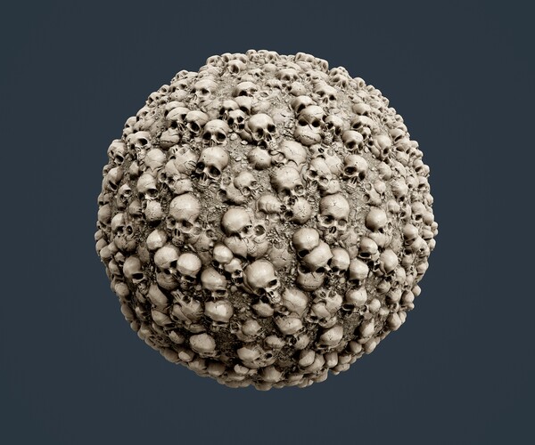ArtStation - Skulls Bones Horror Seamless PBR Texture 22 | Game Assets