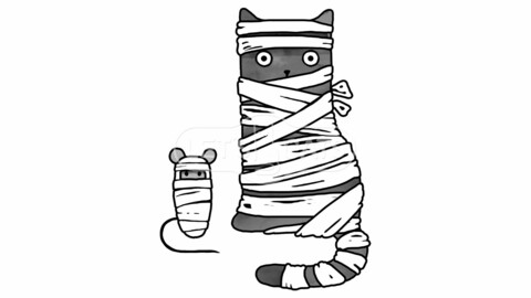Cat and mouse mummies