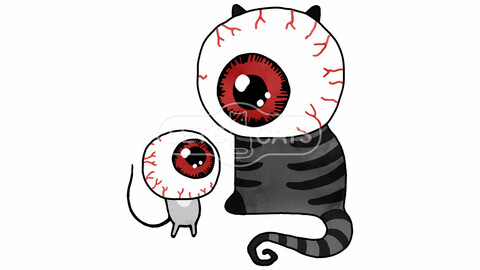 Cat and mouse eyeballs