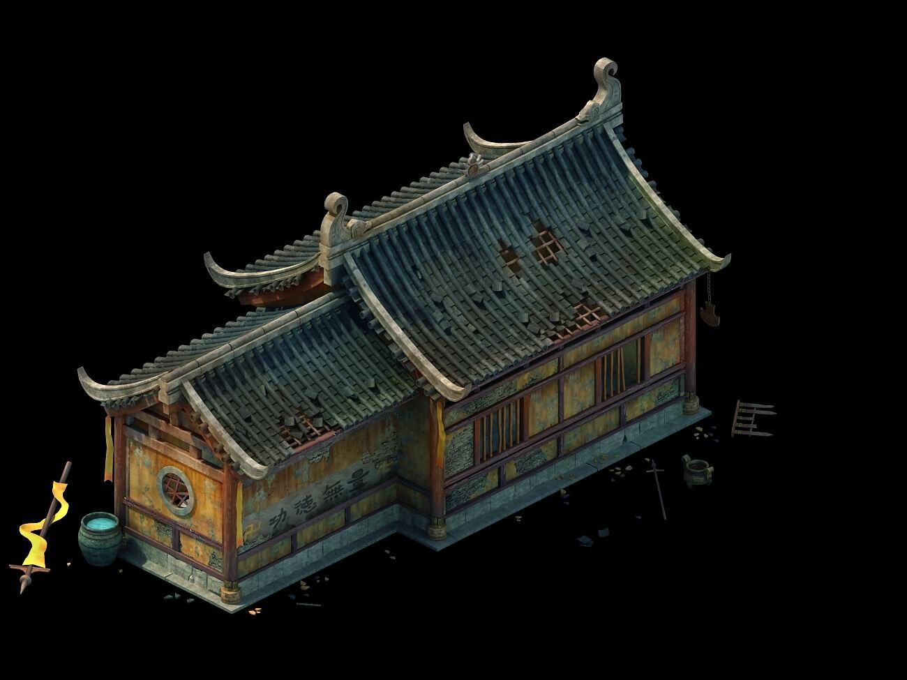 ArtStation - Game Model - prairie scene - Broken Temple 02 01 | Game Assets