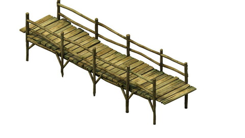 Game Model - prairie scene - wooden bridge 02 01