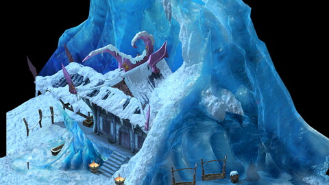 Game Model - snow - Building a house 01