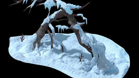 Game Model - snow - crippled trees 01